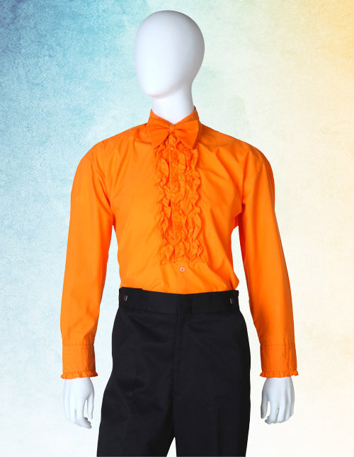 Orange Ruffled Tuxedo Shirt Orange Ruffled Tuxedo Shirt