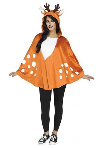 Womens Hooded Deer Poncho