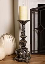 20.5" Silver Resin Skull & Bat Candle Holder